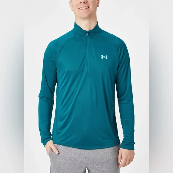 Under Armour Men's Spring Tech 1/4 Zip Long sleeve Teal NWT - Picture 1 of 6